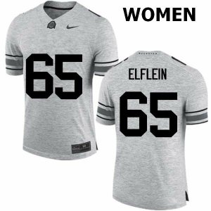 Women's Ohio State Buckeyes #65 Pat Elflein Gray Nike NCAA College Football Jersey New Release GMB1044TE